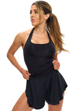 Halo Halter Tank - Onyx Black