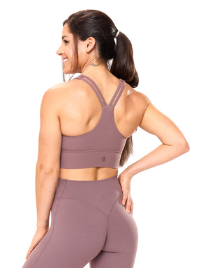 Bloom Sports Bra - Mocha Berry