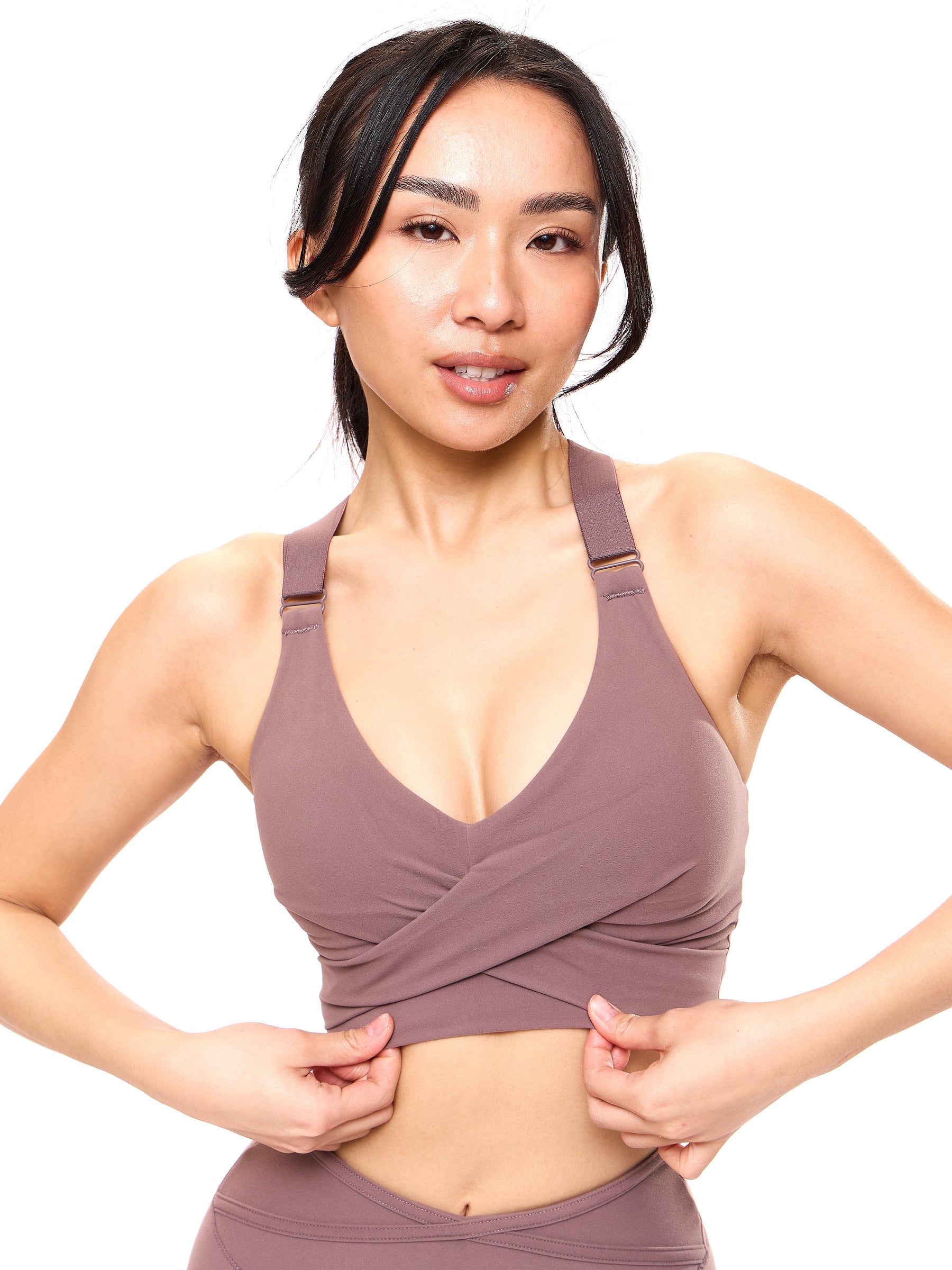Candy Wrap Sports Bra - Mocha Berry