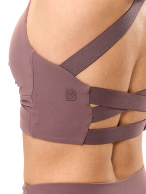 Candy Wrap Sports Bra - Mocha Berry