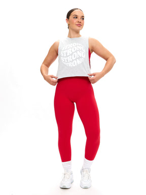 Globe Crop Tank - Heather Grey