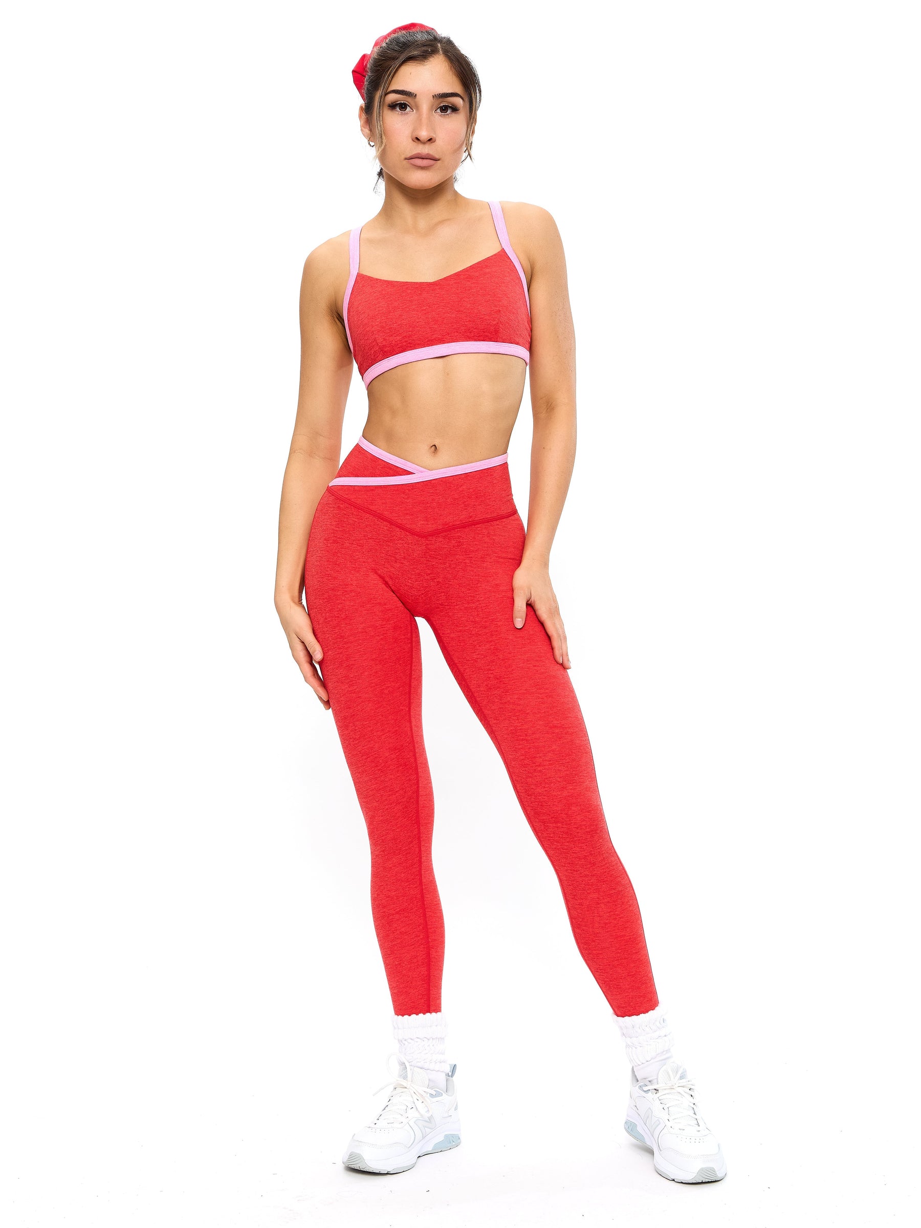 Legging Dream Contraste Mescla - Vermelho Salsa