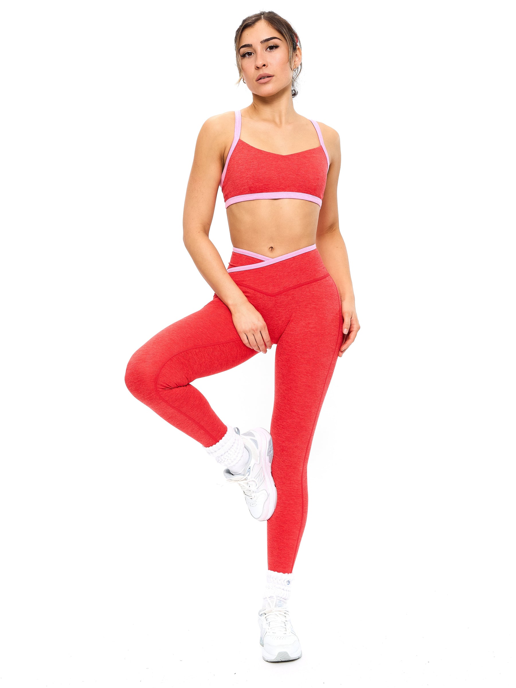 Legging Dream Contraste Mescla - Vermelho Salsa