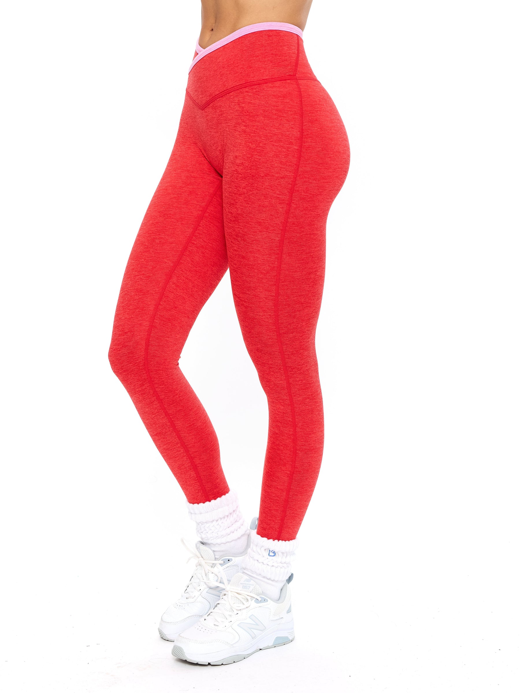 Legging Dream Contraste Mescla - Vermelho Salsa