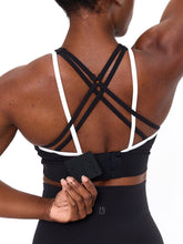 Geo Sports Bra - Onyx Black and White