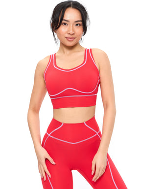 Airbrush Hourglass Sports Bra - Salsa Red