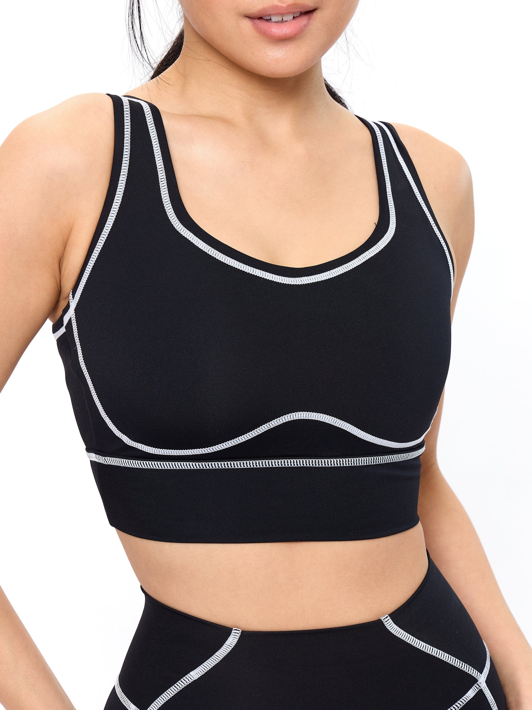 Airbrush Hourglass Sports Bra - Onyx Black