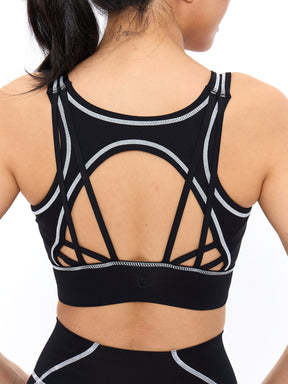 Airbrush Hourglass Sports Bra - Onyx Black