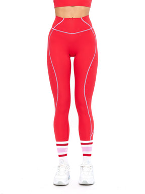 Legging Airbrush Ampulheta - Vermelho Salsa