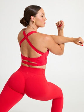 Candy Wrap Sports Bra - Salsa Red