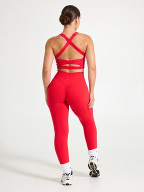 Candy Wrap Sports Bra - Salsa Red