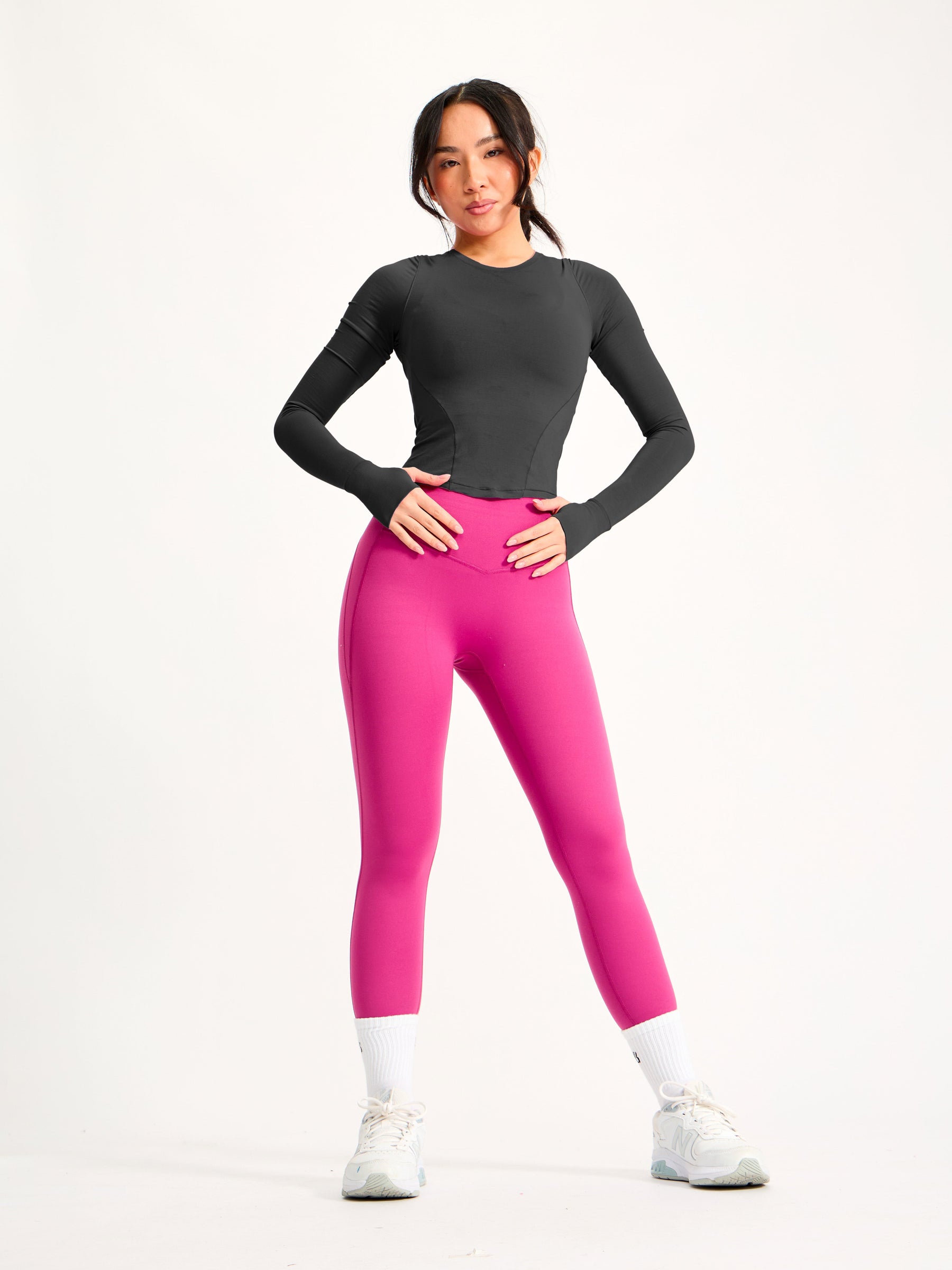 Halo Long Sleeve Baby Tee - Onyx Black