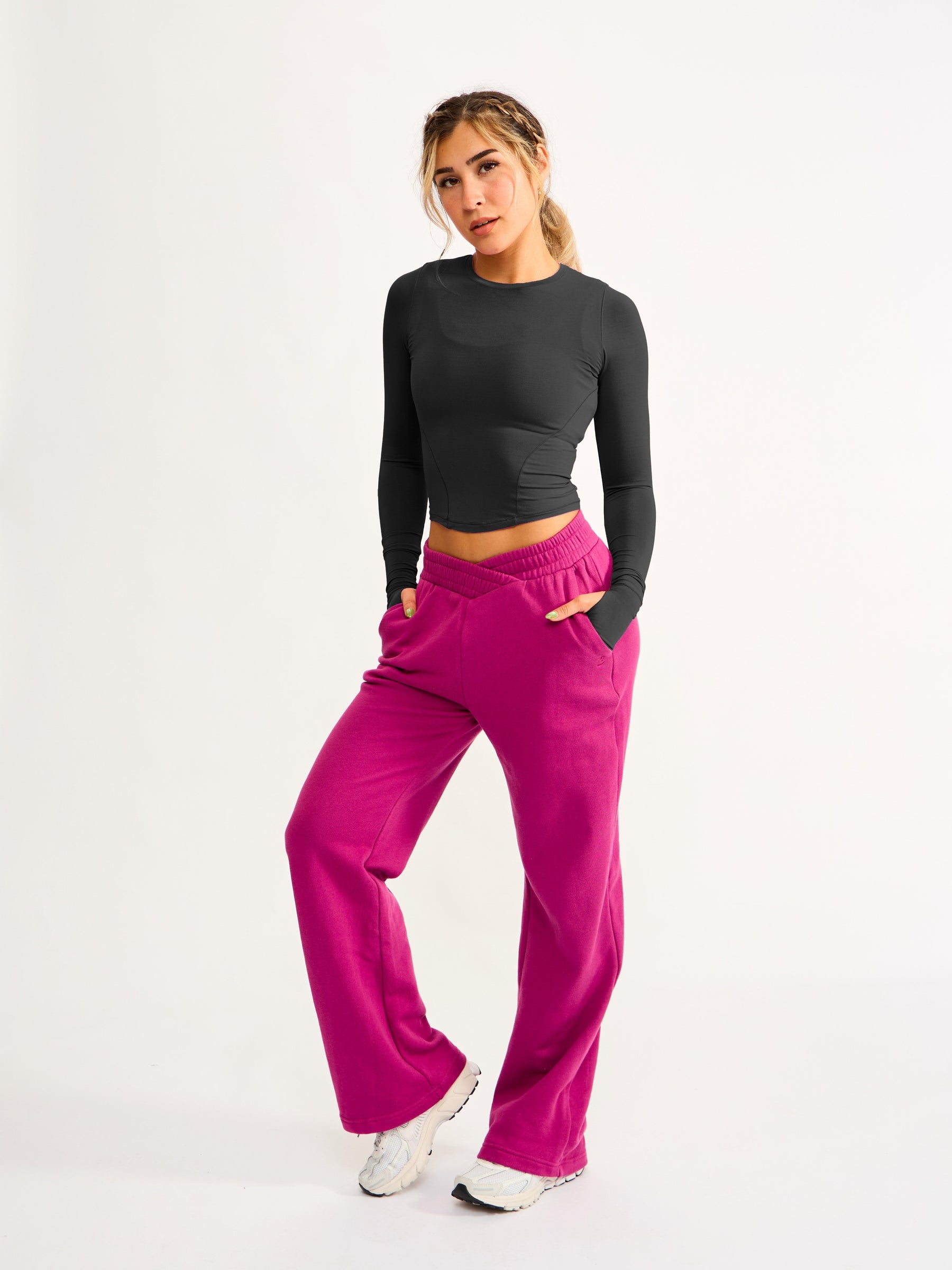 Halo Long Sleeve Baby Tee - Onyx Black