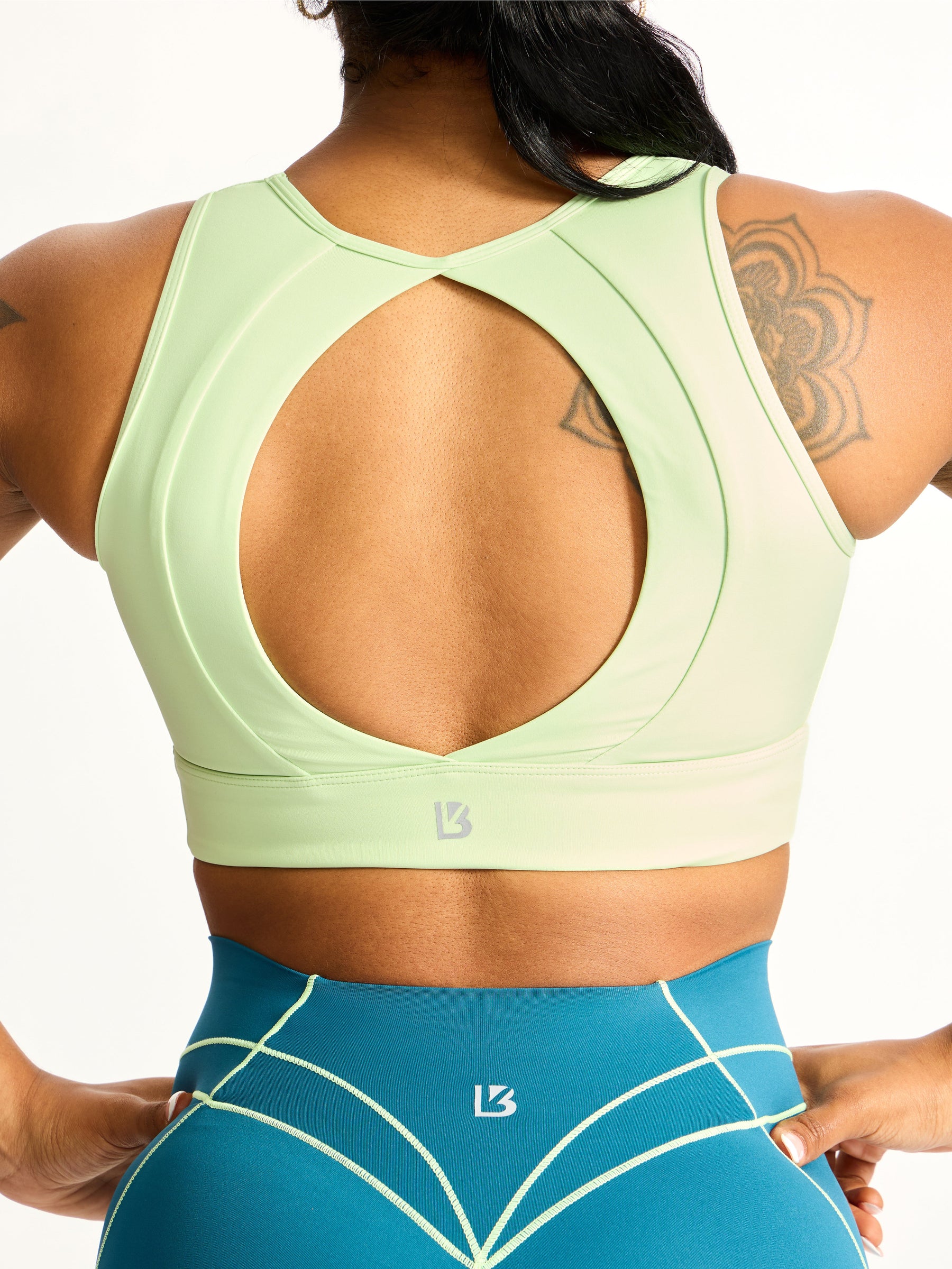 Airbrush Maraschino Sports Bra - Lima Bean