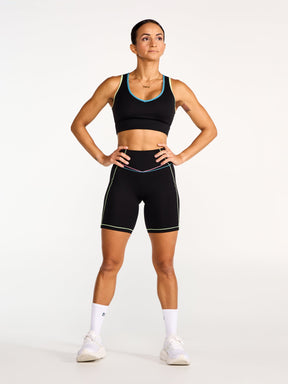 Airbrush Maraschino Sports Bra - Black Multi