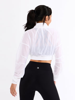 Exposed Mesh Jacket - White