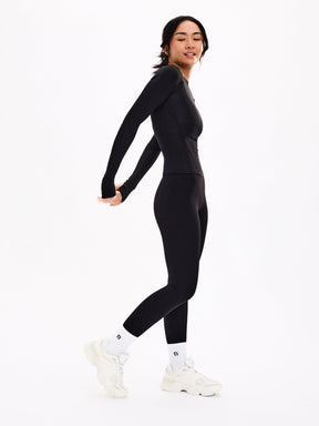 Halo Long Sleeve Hip Tee - Onyx Black