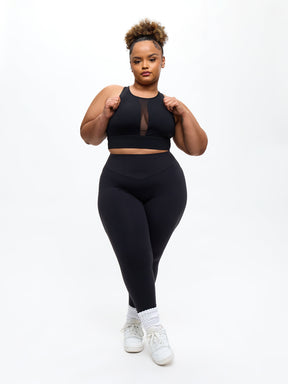 Airbrush Impact Sports Bra - Onyx Black