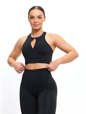 Colorado Zip Sports Bra - Onyx Black