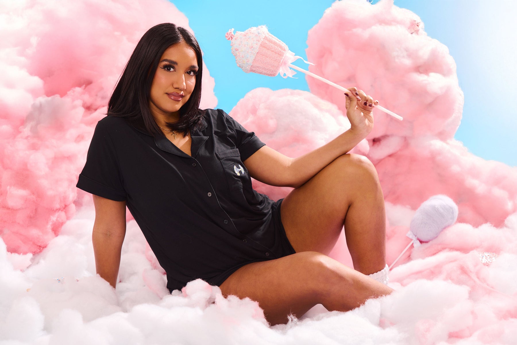 Pajama Shorts Set - Black