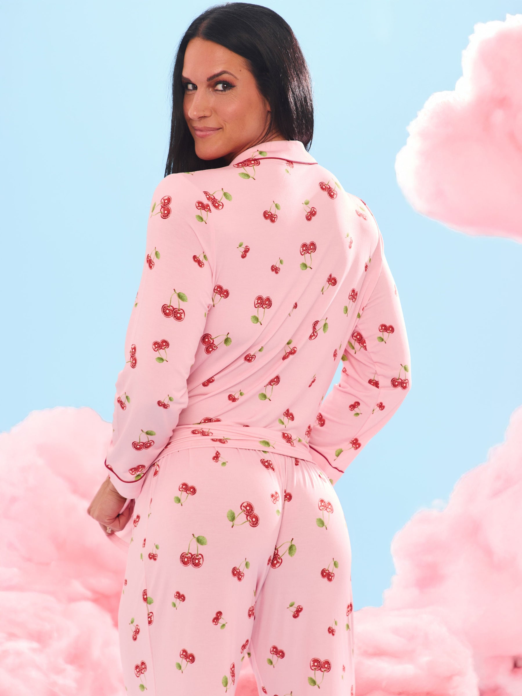 Pajama Pants Set - Cherry Print