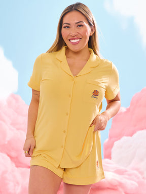 Pajama Shorts Set - Yellow