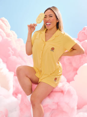 Pajama Shorts Set - Yellow