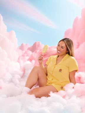 Pajama Shorts Set - Yellow