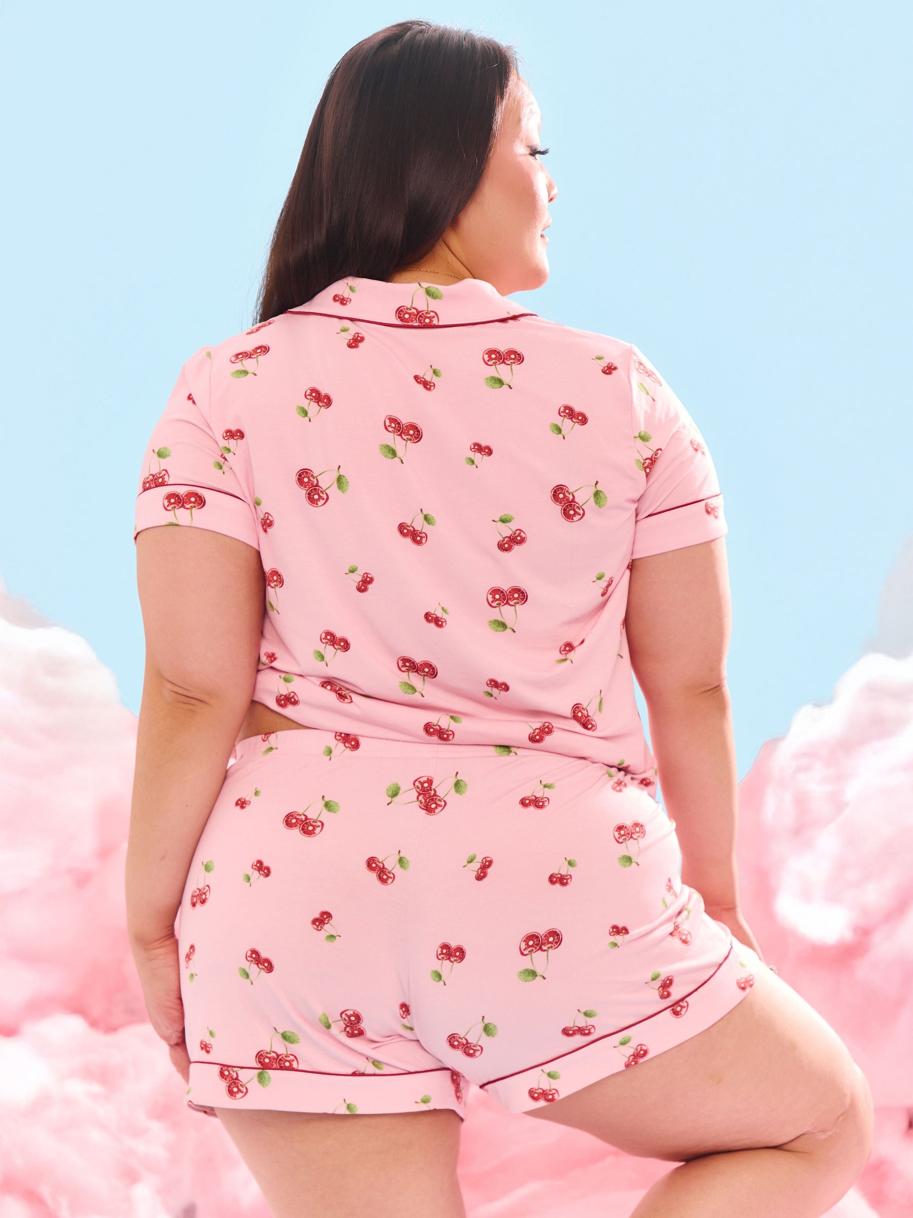 Pajama Shorts Set - Cherry Print