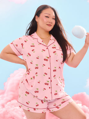 Pajama Shorts Set - Cherry Print