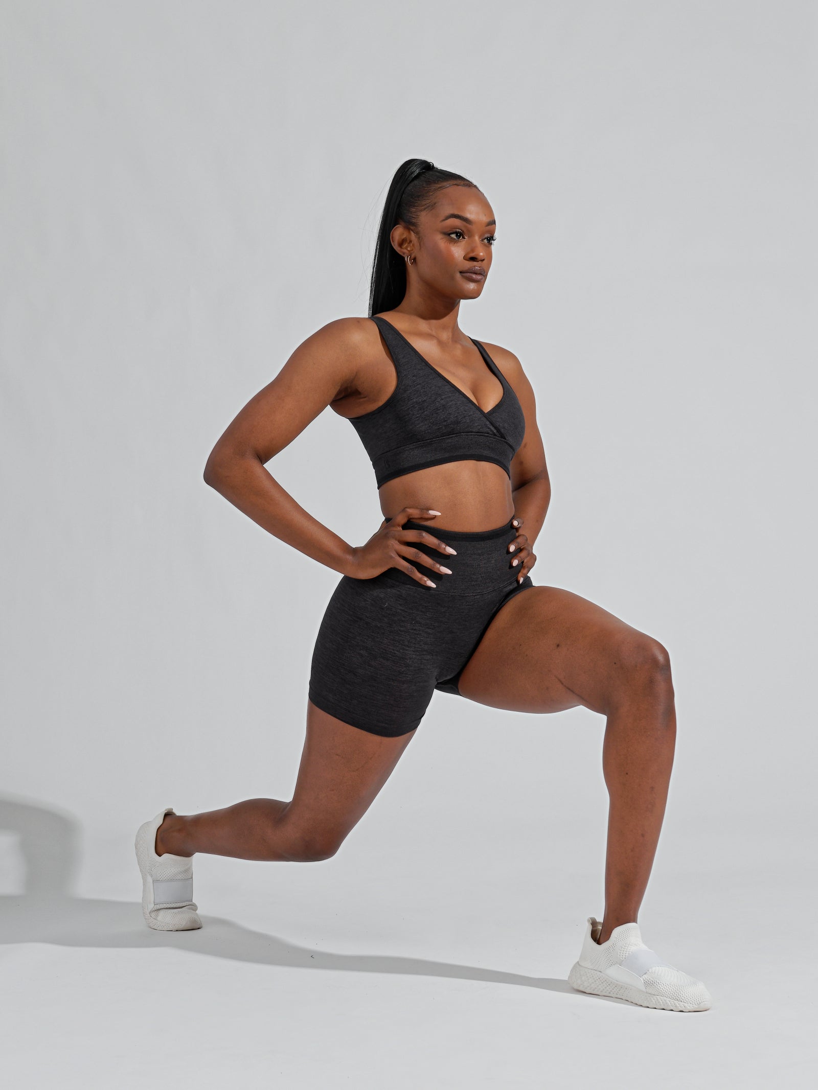 BBL Seamless Reversible Sports Bra - Charcoal