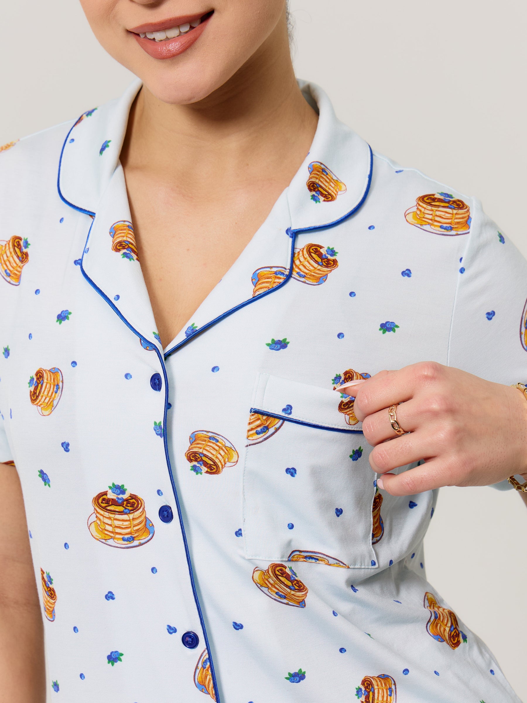 Pajama Shorts Set - Pancake Print