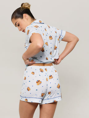 Pajama Shorts Set - Pancake Print